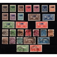 1920 - Slesvig - AFA 1-14 og AFA 15-28 - Frimærke - Blåt overtryk: 1 ZONE og Afstemningsområderne - Postfrisk og Stemplet.